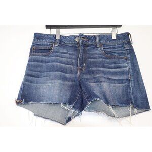 American Eagle Outfitters Womens Stretch Denim Shortie Frayed Hem Shorts Size 12